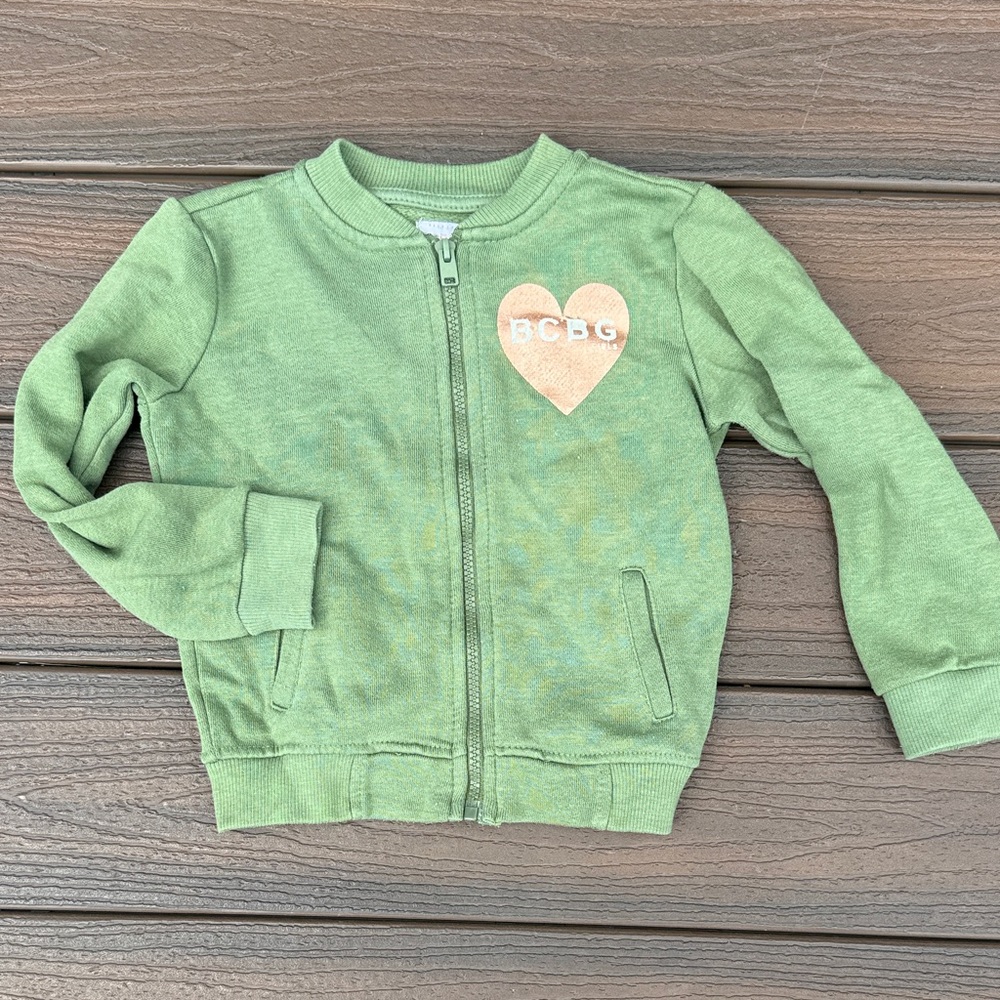 BCBG Kids Green Heart Sweatshirt